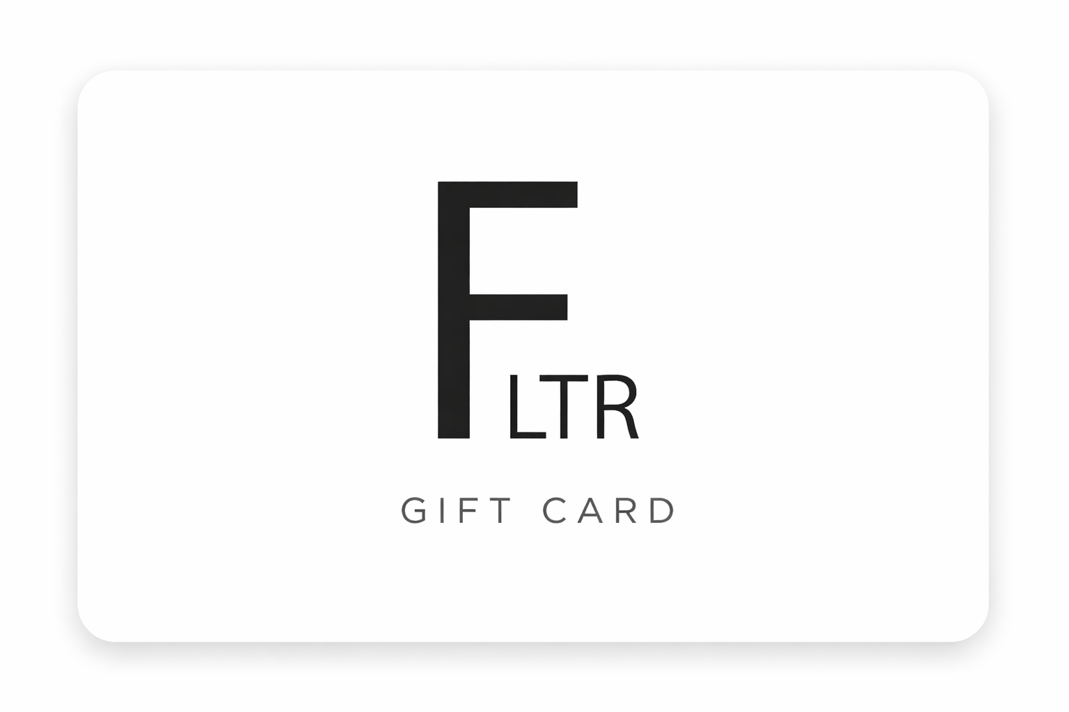 FLTR Coffee digital gift card with FLTR logo